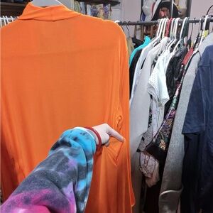 Vibrant Orange Long Sleeve Top